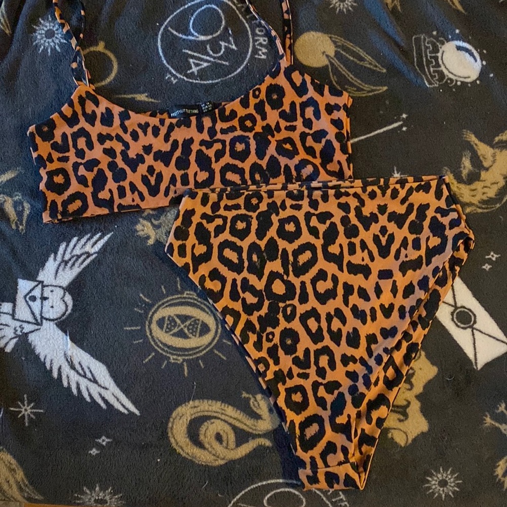 NWOT pretty little things leopard bikini